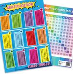 Times Table Multiplication Poster Grid Square A3 Wall Chart Boys Girls Education