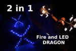 2-in-1 LED & Fire Dragon Staff – Multicolor Flow Arts & Performance Show Prop