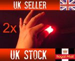 2x Magic Light up thumbs fingers RED trick appearing light close up