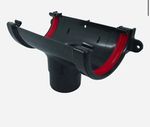 Freeflow Anthracite Grey 112mm Half Round Plastic Gutter Running Outlet