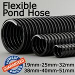 BLACK CORRUGATED FLEXIBLE POND HOSE FISH GARDEN FILTER PUMP  FLEXI PIPE