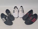 3 Pairs Adidas Martial Arts Trainers Black/ White/ Red size 10 & 11