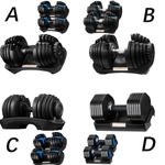Adjustable Dumbbell12/24/40KG Home Gym Quick Dial Exercise Fitness Hand Strength