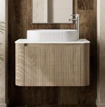 Foss & Wells Fluted Oak Wall Hung Vanity Unit & Countertop Basin Bathroom 800mm