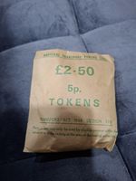Vintage National Transport Coin Tokens. £2.50 in 5ps tokens and envelope