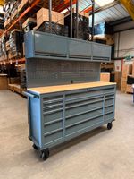 US PRO TOOL CHEST BOX WORKBENCH GREY WORKSTATION 72" 3 X CUPBOARDS