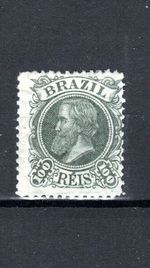 Brazil 1881 100r deep olive-green SG 69a MH