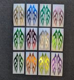 CHROME FLAME DECAL STICKERS - 130MM X 64MM - CHOICE OF COLOURS