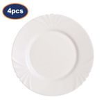 Dinner Plate Luminarc Cadix White Opal Glass 25cm Serving Dish Set of 4 Crockery
