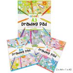 Drawing Pads for Kids 3+ | A4 & A3 Art Paper Set | abeec Plain Sketchbook