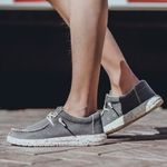 New Hey Dude Wally Sox Stone Lightweight Slip On Men's Casual Shoes Uk