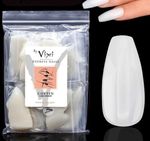 By Vixi 500 Pieces LONG COFFIN OPAQUE Press On Full Cover False Nails NEW