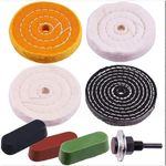 4Packs Spiral Stitched Cotton Buffing Polishing Wheel Mop Tool For Bench Grinder