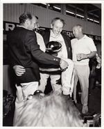 BRUCE McLAREN JOHN SURTEES STIRLING MOSS VEGAS CAN AM 1967 ORIGINAL PRESS PHOTO