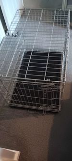 Light Grey Plastic coated Pet Cage with strong wire frame