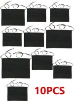 10 pcs Waitress Waiter Black apron 2 Front Pockets basic half apron