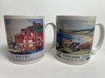 Pair of Yorkshire Coast & Whitby Railway Travel Poster Mugs – Vintage Style Cups