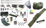 Carp Fishing Set Up Kit Rods Reels Rigs Alarms Bait Tackle Tools Mat  PC 4 MEGA 