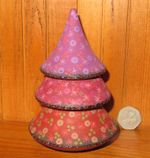 Christmas Tree Wobbly doll Lilac Red Purple ROLY POLY RUSSIAN HAND PAINTED GIFT