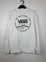 Vans Men’s White Sweatshirt M Off The Wall Van Doren Back Graphic Skate