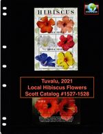 $25.00 Scott Value - 2021 TUVALU Hibiscus 2 s/s Flowers Pacific CV MNH NH UMM