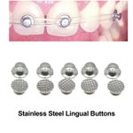 100Pcs Metal Lingual Buttons Bondable for Dental Orthodontic Round Mesh Base