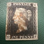 1840 Victorian Penny Black Stamp