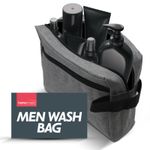 Mens Wash Bag Travel Toiletry Shower Shaving Gym Grooming Toiletries Case