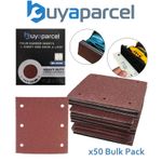 50 x 80 Grit 114mm x 102 1/4" Sheet Palm Sander Medium Sanding Sheets Hook Loop