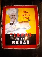 Vintage Original Porcelain Enamel Sign Firpo’s Milk Bread The Better Loaf 1940