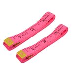 2 Pcs 1.5M 60" Length Pink Sewing Tailor Measure Tape Rulers