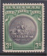 (F178-5) 1931 Bahamas 3/- green & purple slate stamp MH (E)  (WX23)