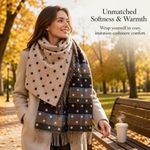 Imitation Cashmere Polka Dot Double-Sided Winter Scarf, for Cold Weather