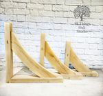 Solid oak gallows brackets, L brackets brace kit. Brace, Porch. Garage.
