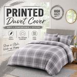 Luxury Duvet Cover Reversible Quilt Covers Grey Bedding Set Single Double King