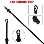 EXTENDABLE PROP LINE HEAVY DUTY CLOTHES WASHING POLE OUTDOOR SUPPORT DRYOVER2.4M