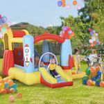 Bouncy Castle with Slide Pool Inflatable Rocket Trampoline 3.3 x 2.65 x 1.85m