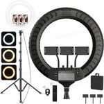 21" Inch LED Ring Light Tripod Stand Dimmable Selfie Makeup YouTube Video Remote