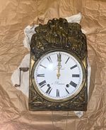 Gatard Mechanical Wall Clock Gold Metal Rectangle Roman Numerals Analogue