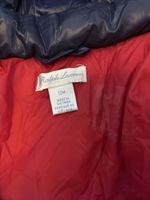 Ralph Lauren Polo Puffer Jacket Hooded Zip 12M Blue/Red Embroidered Logo