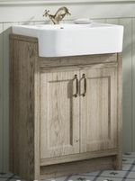 Chatsworth Traditional Natural Oak Semi-recessed Vanity -600mm Wide