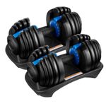 2X Adjustable Dumbbell 24KG Home Gym Quick Dial Exercise Fitness Hand Strength