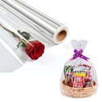 Cellophane Wrap Roll Clear Plastic Flower Gift Hamper Wrapping Paper 80cm x 100m