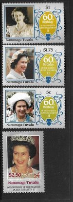 Nanumaga-Tuvalu SC # 52-55 60th Birthday Of Her Majesty Queen Elizabeth. MNH