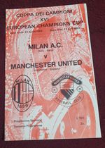 EUROPEAN CUP SEMI FINAL,23rd APRIL 69,AC MILAN v MANCHESTER UNITED, NO STAPLES. 