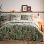 Furn Winter Lodge Wood 100% Cotton Reversible Duvet Cover Set