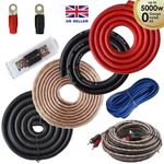 5000W 0 Guage RCA Car Amp Amplifier Wiring Kit Audio Install Power Cable Sub