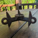Vintage - Brutalist Three-Legged Steel Candlestick - Unique Unusual Centerpiece 