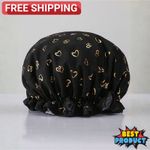 Reusable Shower Caps 2 Layer Waterproof Bathing Hat Salon Hair Care Cover Women