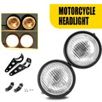 1PCS Motorcycle Twin Dominator Headlight Dual Lamp Street Front Double Black UK